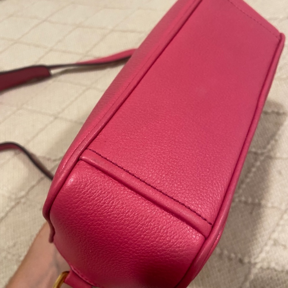 Prada Vitello Phenix Leather Peonia Pink Shoulder Camera Bag 1BH103 - Picture 5 of 15